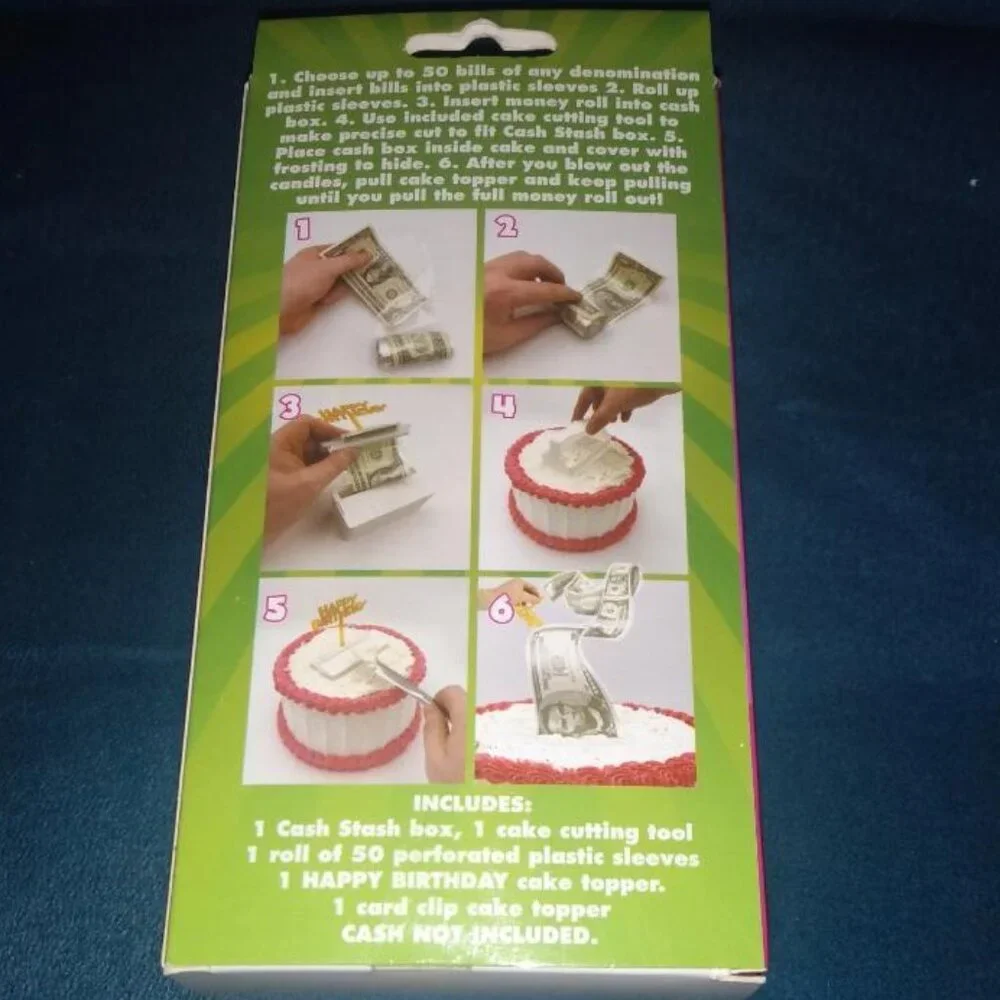 NIB Cash Stash birthday topper